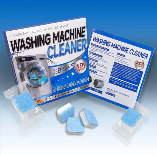 Enzyme Washing Machine Cleaner Tablets (12 Pack) – 2X Power Deep Clean Laundry Machine Cleaner Descaler for HE, Front Load & Top Load Washer, Removes Odor, Fur, Residue & Buildup
